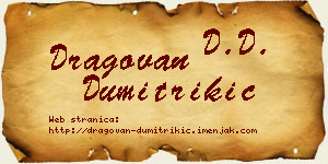 Dragovan Dumitrikić vizit kartica